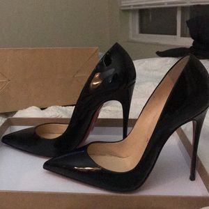 So Kate black patent leather worn once. Will trade